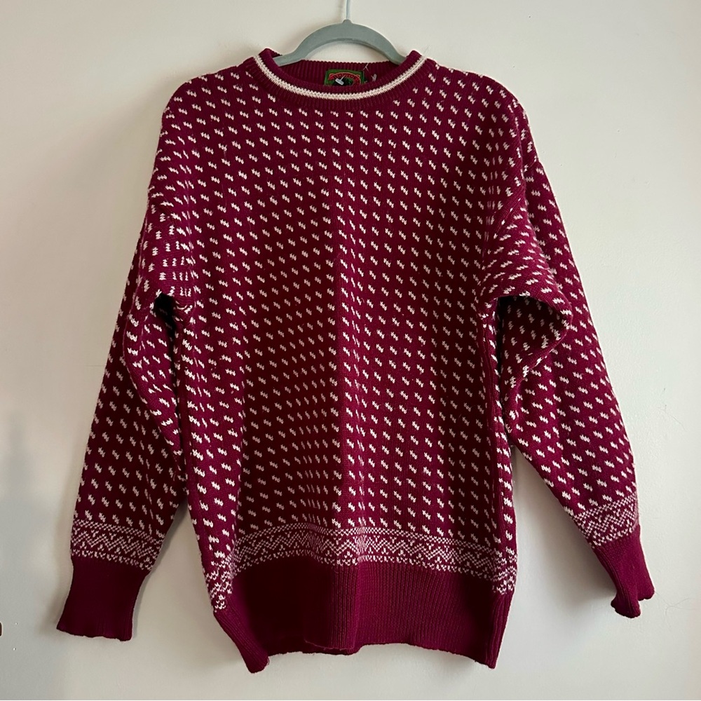 Boston Traders Vintage 100% Wool‎ Birds Eye Pattern Sweater
